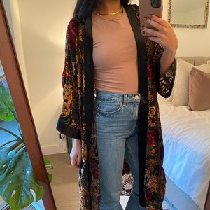 Black velvet kimono